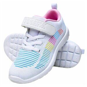 Girls Shoes Kids Sneakers Outdoor Sports Running Shoes White Rainbow Size 11